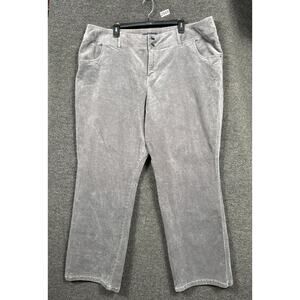 Lane Bryant Straight Leg Corduroy Pants Womens Size 24 Average Gray High Rise